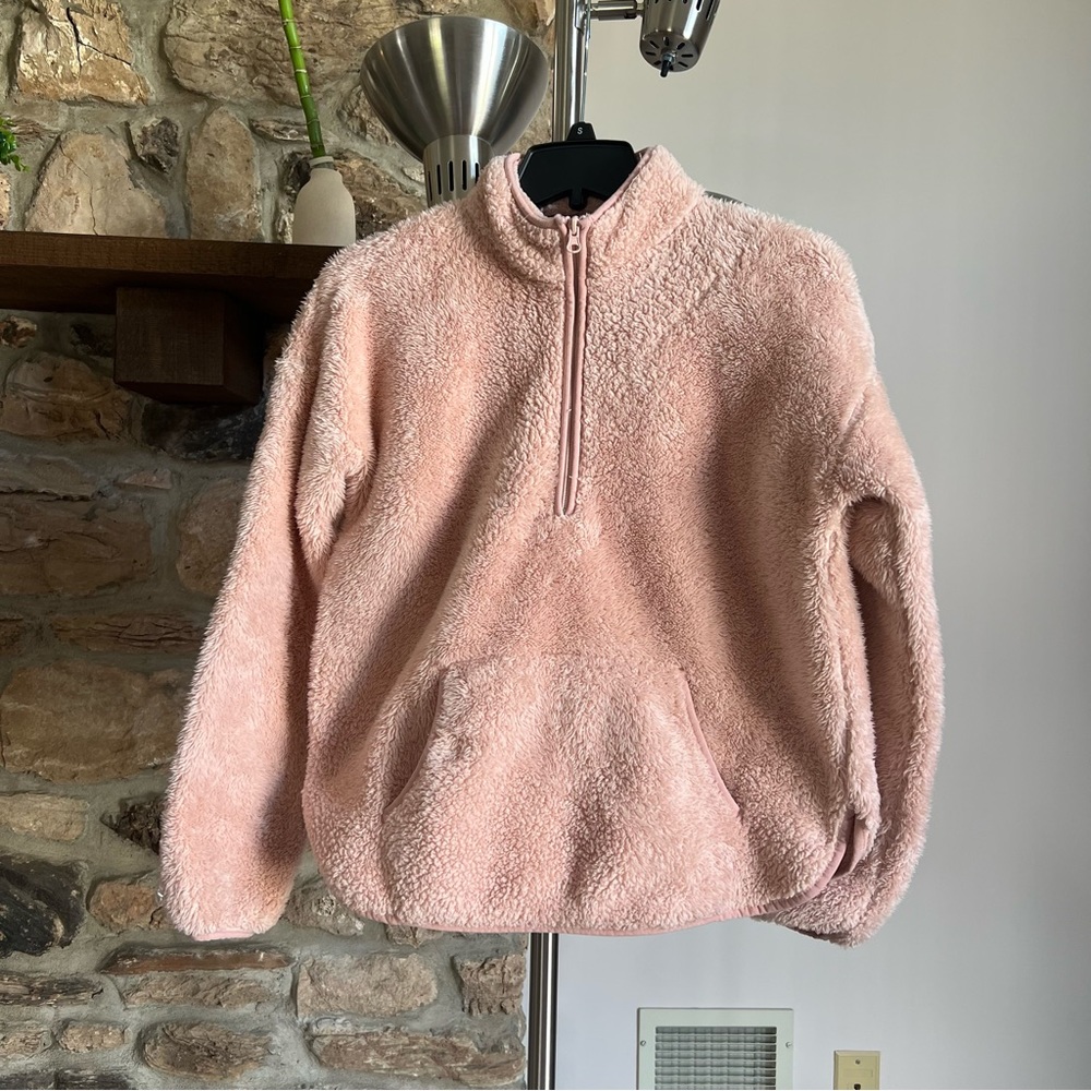 Forever 21 Varsity Sherpa 1/4 Zipper
